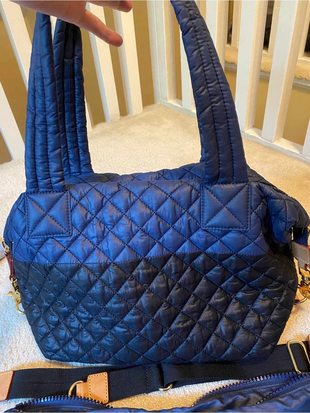 MZ Wallace Medium Sutton Navy/Black Colorblock Original - Picture 3 of 11